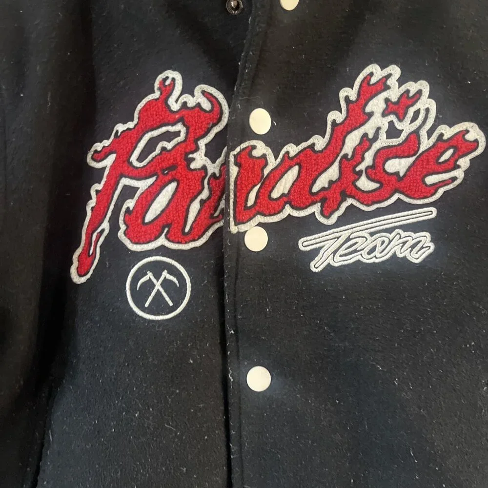 Authentic Jordan Craig Paradise Tour Varsity Jacket Off Black Beige Size 14